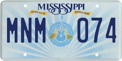 MS license plate MNM074