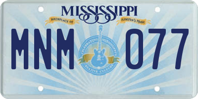 MS license plate MNM077