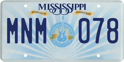 MS license plate MNM078