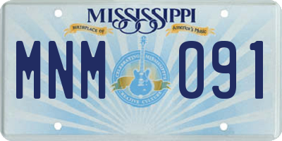 MS license plate MNM091
