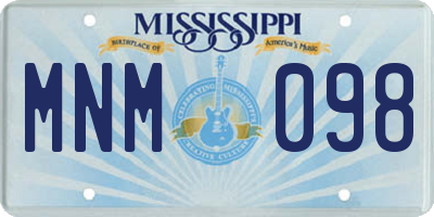 MS license plate MNM098