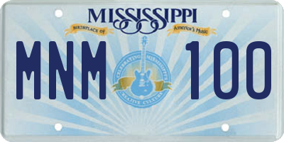 MS license plate MNM100
