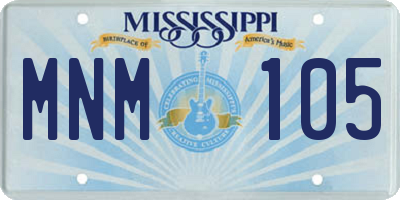MS license plate MNM105