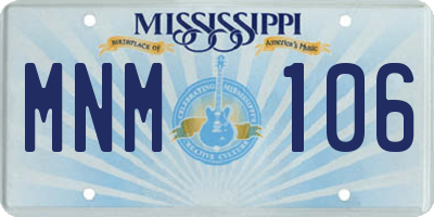 MS license plate MNM106