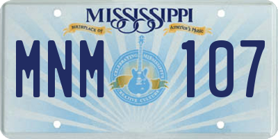 MS license plate MNM107