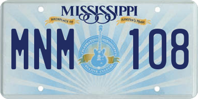 MS license plate MNM108