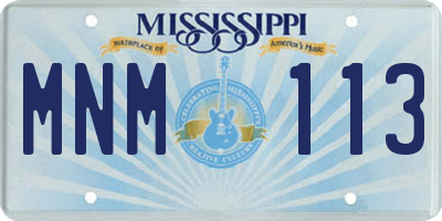 MS license plate MNM113