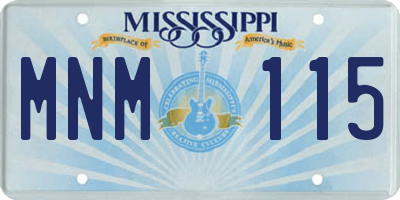 MS license plate MNM115