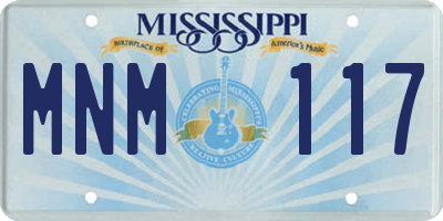 MS license plate MNM117