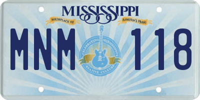 MS license plate MNM118