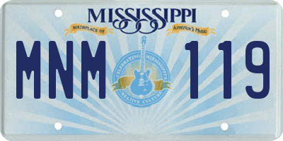 MS license plate MNM119