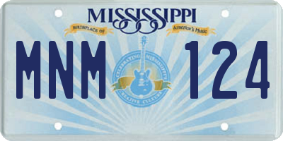 MS license plate MNM124
