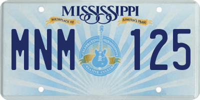 MS license plate MNM125