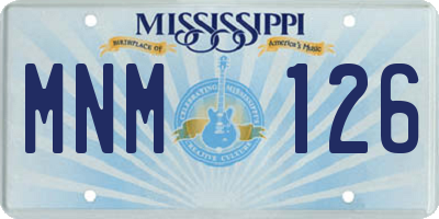 MS license plate MNM126