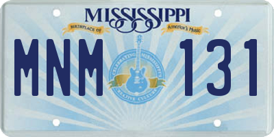 MS license plate MNM131
