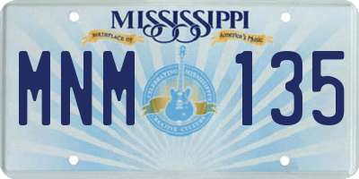 MS license plate MNM135