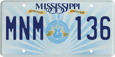 MS license plate MNM136