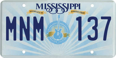 MS license plate MNM137