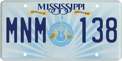 MS license plate MNM138