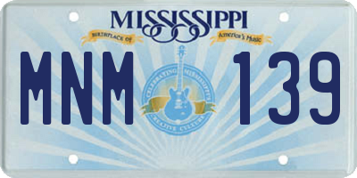 MS license plate MNM139
