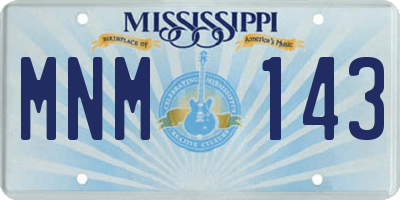 MS license plate MNM143