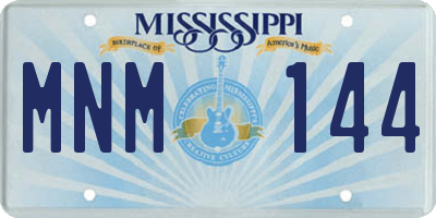 MS license plate MNM144