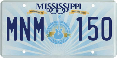 MS license plate MNM150