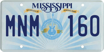 MS license plate MNM160