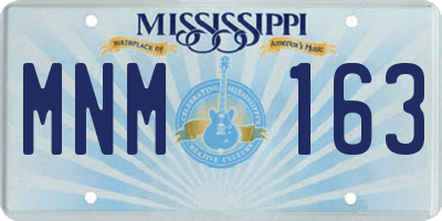MS license plate MNM163