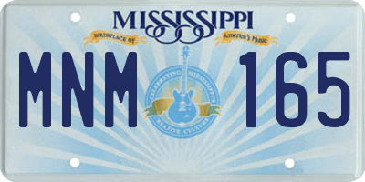 MS license plate MNM165