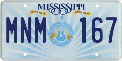 MS license plate MNM167