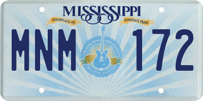 MS license plate MNM172