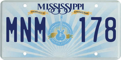 MS license plate MNM178