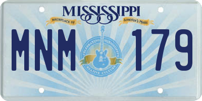 MS license plate MNM179