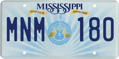 MS license plate MNM180