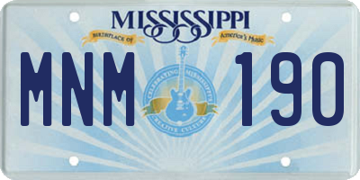 MS license plate MNM190