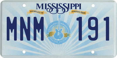 MS license plate MNM191