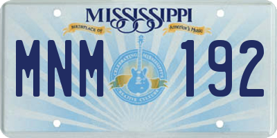 MS license plate MNM192