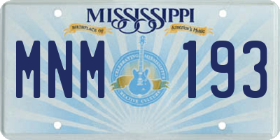 MS license plate MNM193