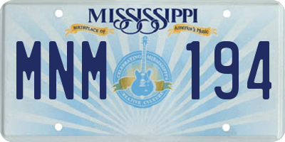 MS license plate MNM194