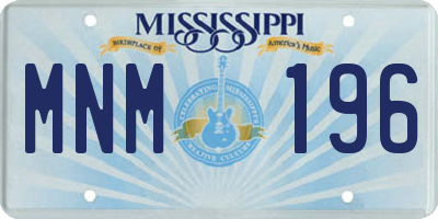 MS license plate MNM196