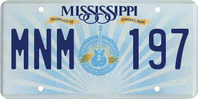 MS license plate MNM197