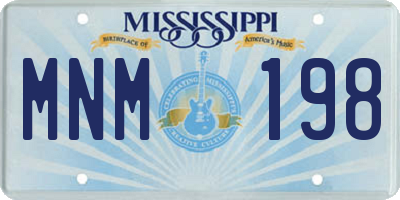 MS license plate MNM198