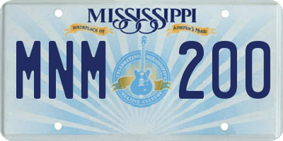 MS license plate MNM200