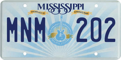 MS license plate MNM202