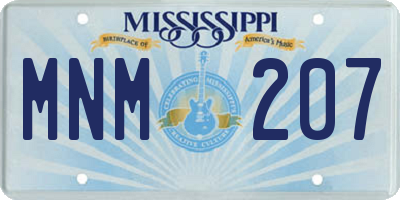MS license plate MNM207