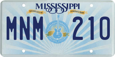 MS license plate MNM210