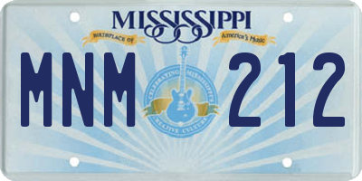 MS license plate MNM212