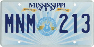 MS license plate MNM213