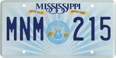 MS license plate MNM215